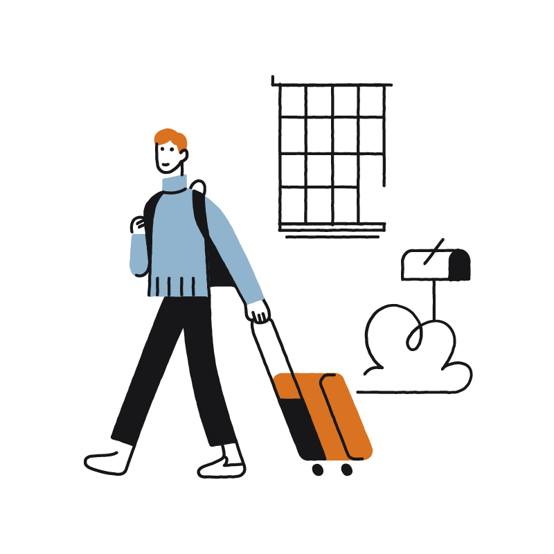 Illustration of a man with a luggage